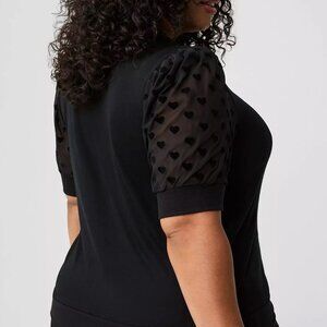 TORRID Chiffon Heart Sleeve Top